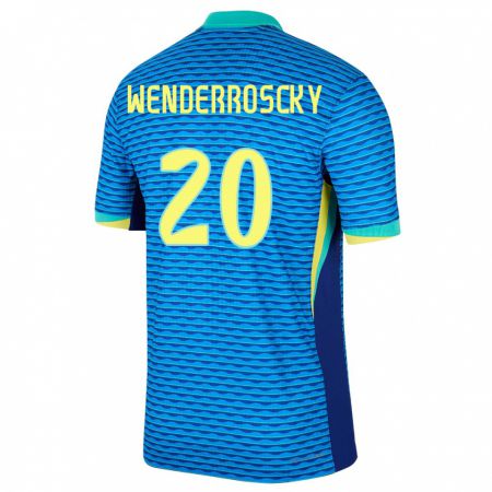 Kandiny Miesten Brasilia Arthur Wenderroscky #20 Sininen Vieraspaita 24-26 Lyhythihainen Paita T-Paita