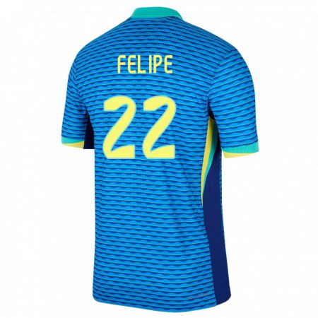 Kandiny Miesten Brasilia Cayo Felipe #22 Sininen Vieraspaita 24-26 Lyhythihainen Paita T-Paita