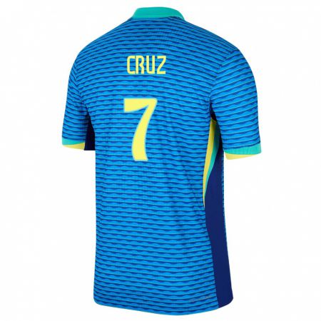 Kandiny Miesten Brasilia Joao Cruz #7 Sininen Vieraspaita 24-26 Lyhythihainen Paita T-Paita