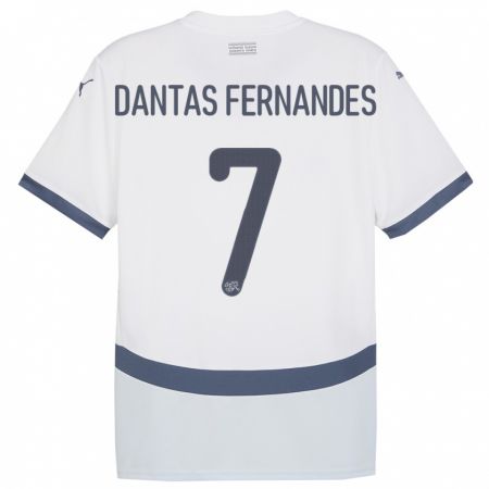 Kandiny Miesten Sveitsi Ronaldo Dantas Fernandes #7 Valkoinen Vieraspaita 24-26 Lyhythihainen Paita T-Paita