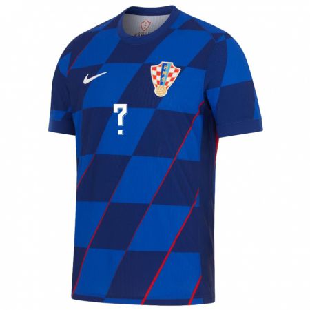 Kandiny Miesten Kroatia Nimesi #0 Sininen Vieraspaita 24-26 Lyhythihainen Paita T-Paita