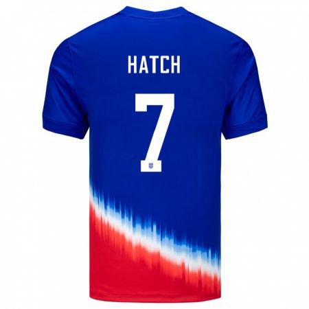 Kandiny Miesten Yhdysvallat Ashley Hatch #7 Sininen Vieraspaita 24-26 Lyhythihainen Paita T-Paita