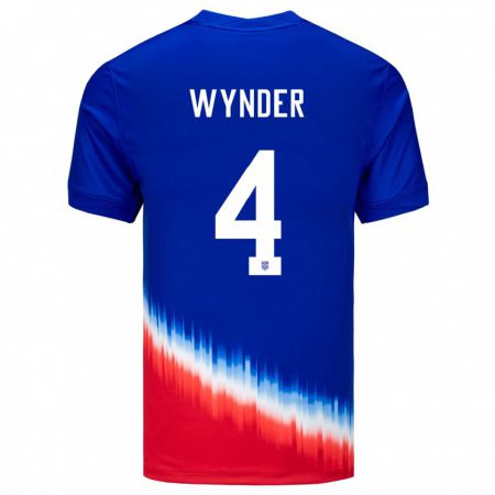 Kandiny Miesten Yhdysvallat Joshua Wynder #4 Sininen Vieraspaita 24-26 Lyhythihainen Paita T-Paita