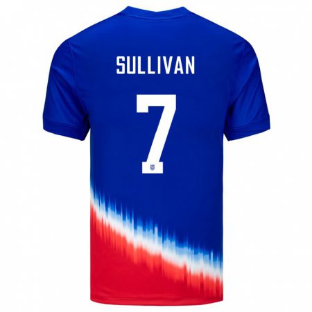 Kandiny Miesten Yhdysvallat Quinn Sullivan #7 Sininen Vieraspaita 24-26 Lyhythihainen Paita T-Paita