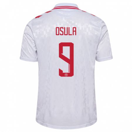 Kandiny Miesten Tanska William Osula #9 Valkoinen Vieraspaita 24-26 Lyhythihainen Paita T-Paita