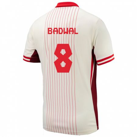 Kandiny Miesten Kanada Jeevan Badwal #8 Valkoinen Vieraspaita 24-26 Lyhythihainen Paita T-Paita