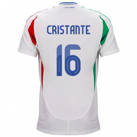 Kandiny Miesten Italia Bryan Cristante #16 Valkoinen Vieraspaita 24-26 Lyhythihainen Paita T-Paita