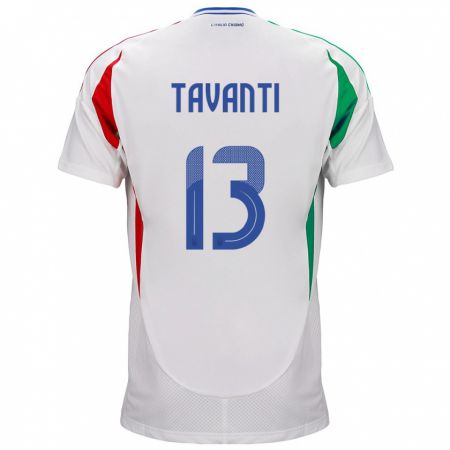 Kandiny Miesten Italia Samuele Tavanti #13 Valkoinen Vieraspaita 24-26 Lyhythihainen Paita T-Paita