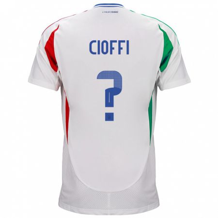 Kandiny Miesten Italia Cristian Cioffi #0 Valkoinen Vieraspaita 24-26 Lyhythihainen Paita T-Paita