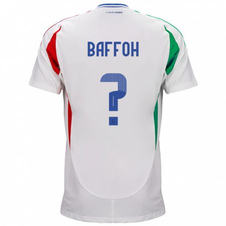 Kandiny Miesten Italia Jeffrey Baffoh #0 Valkoinen Vieraspaita 24-26 Lyhythihainen Paita T-Paita