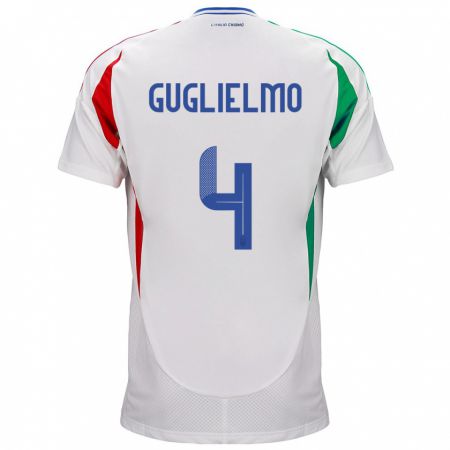 Kandiny Miesten Italia Lucia Di Guglielmo #4 Valkoinen Vieraspaita 24-26 Lyhythihainen Paita T-Paita