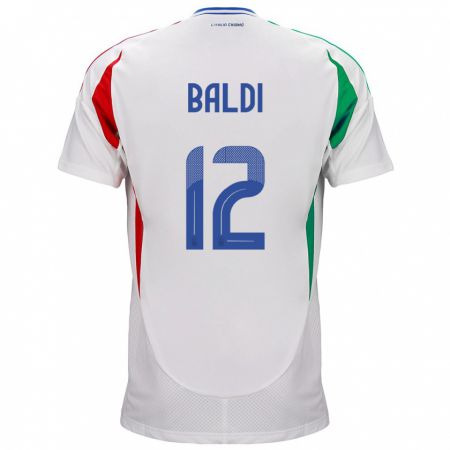 Kandiny Miesten Italia Rachele Baldi #12 Valkoinen Vieraspaita 24-26 Lyhythihainen Paita T-Paita