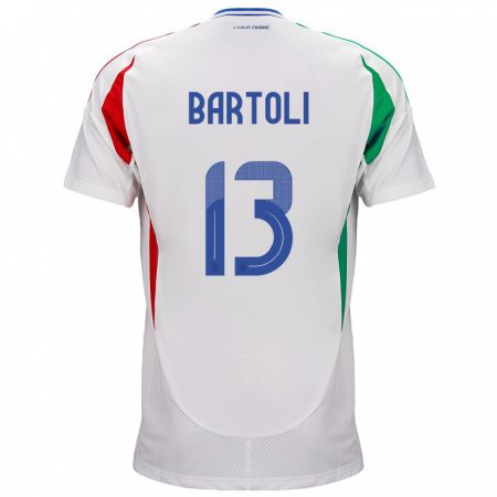 Kandiny Miesten Italia Elisa Bartoli #13 Valkoinen Vieraspaita 24-26 Lyhythihainen Paita T-Paita