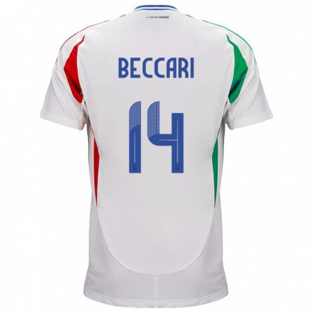 Kandiny Miesten Italia Chiara Beccari #14 Valkoinen Vieraspaita 24-26 Lyhythihainen Paita T-Paita