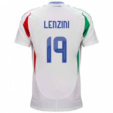 Kandiny Miesten Italia Martina Lenzini #19 Valkoinen Vieraspaita 24-26 Lyhythihainen Paita T-Paita