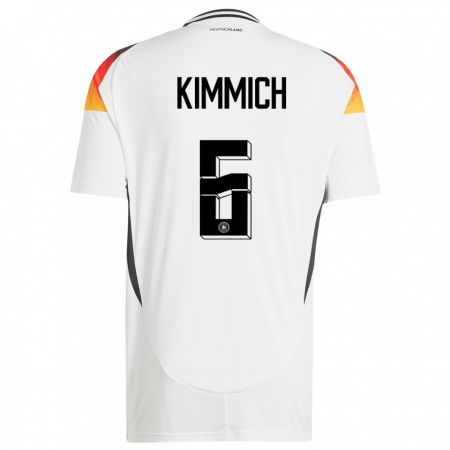 Kandiny Naisten Saksa Joshua Kimmich #6 Valkoinen Kotipaita 24-26 Lyhythihainen Paita T-Paita