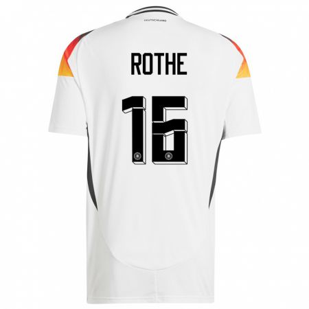 Kandiny Naisten Saksa Tom Rothe #16 Valkoinen Kotipaita 24-26 Lyhythihainen Paita T-Paita