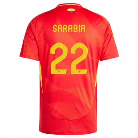 Kandiny Naisten Espanja Pablo Sarabia #22 Punainen Kotipaita 24-26 Lyhythihainen Paita T-Paita