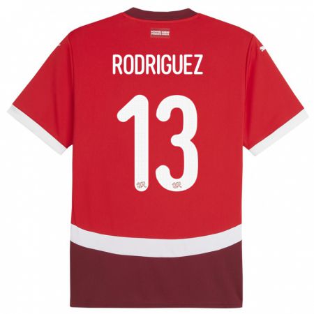 Kandiny Naisten Sveitsi Ricardo Rodriguez #13 Punainen Kotipaita 24-26 Lyhythihainen Paita T-Paita
