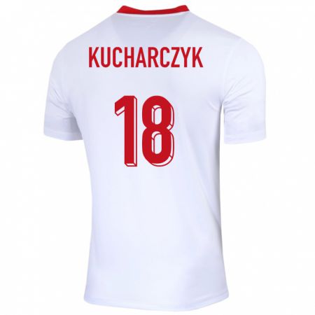 Kandiny Naisten Puola Filip Kucharczyk #18 Valkoinen Kotipaita 24-26 Lyhythihainen Paita T-Paita