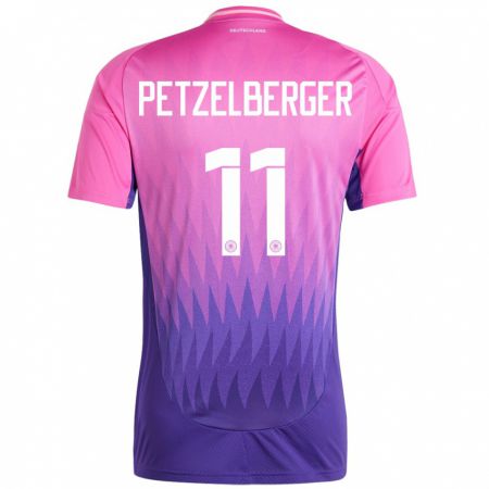 Kandiny Naisten Saksa Ramona Petzelberger #11 Vaaleanpunainen Violetti Vieraspaita 24-26 Lyhythihainen Paita T-Paita