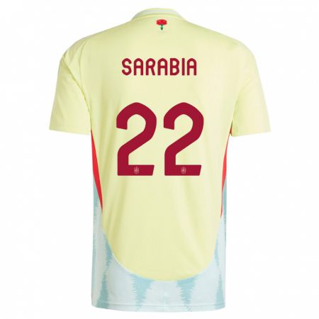 Kandiny Naisten Espanja Pablo Sarabia #22 Keltainen Vieraspaita 24-26 Lyhythihainen Paita T-Paita
