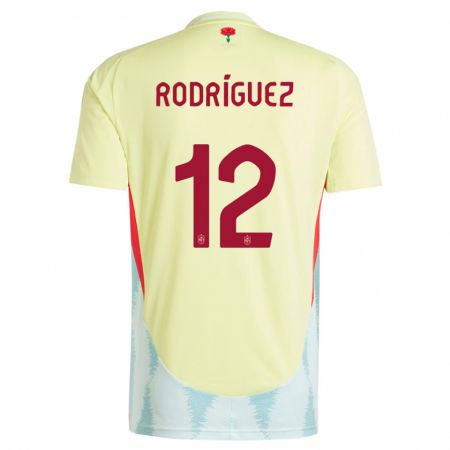 Kandiny Naisten Espanja Lucia Rodriguez #12 Keltainen Vieraspaita 24-26 Lyhythihainen Paita T-Paita