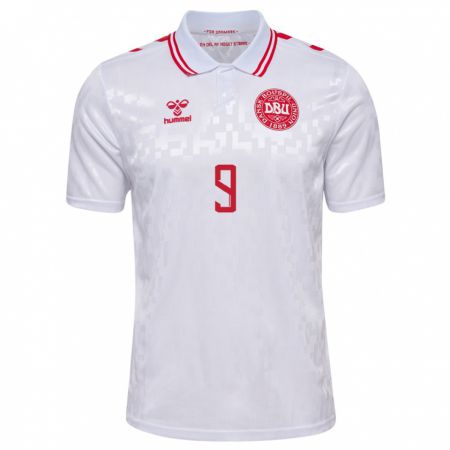 Kandiny Naisten Tanska William Osula #9 Valkoinen Vieraspaita 24-26 Lyhythihainen Paita T-Paita