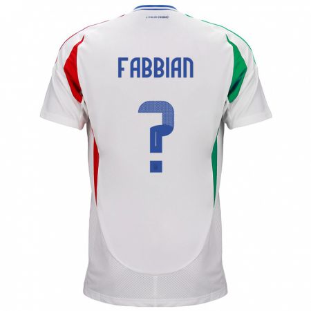 Kandiny Naisten Italia Giovanni Fabbian #0 Valkoinen Vieraspaita 24-26 Lyhythihainen Paita T-Paita