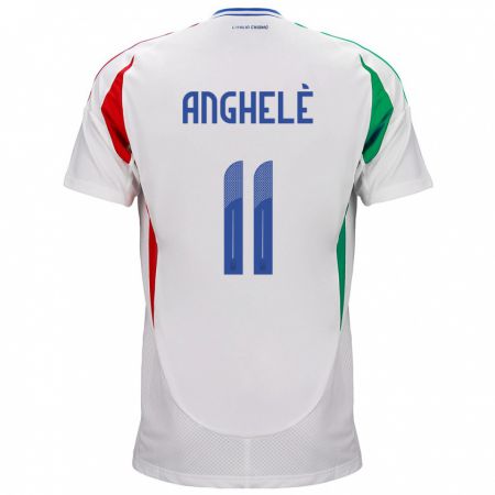 Kandiny Naisten Italia Lorenzo Anghelè #11 Valkoinen Vieraspaita 24-26 Lyhythihainen Paita T-Paita