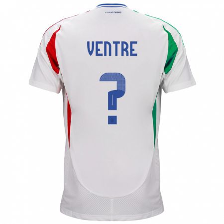 Kandiny Naisten Italia Alessandro Ventre #0 Valkoinen Vieraspaita 24-26 Lyhythihainen Paita T-Paita