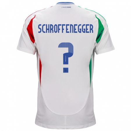 Kandiny Naisten Italia Katja Schroffenegger #0 Valkoinen Vieraspaita 24-26 Lyhythihainen Paita T-Paita