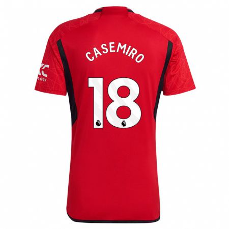 Kandiny Lapset Casemiro #18 Punainen Kotipaita 2023/24 Lyhythihainen Paita T-Paita