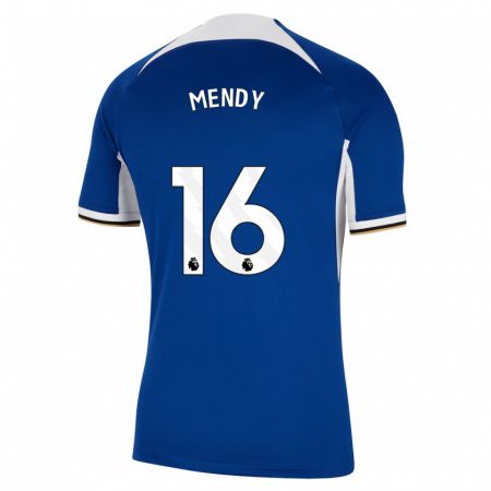Kandiny Lapset Edouard Mendy #16 Sininen Kotipaita 2023/24 Lyhythihainen Paita T-Paita