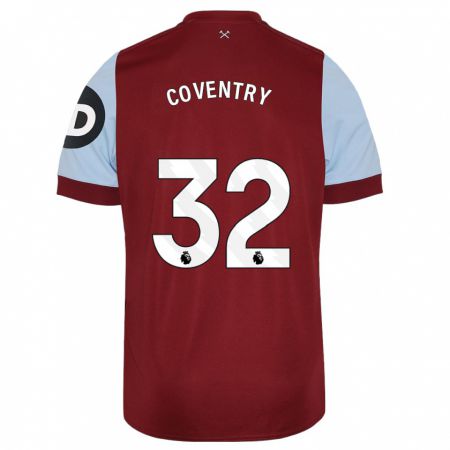 Kandiny Lapset Conor Coventry #32 Kastanjanruskea Kotipaita 2023/24 Lyhythihainen Paita T-Paita