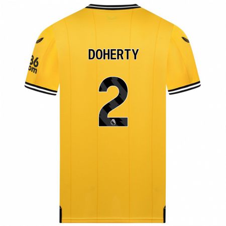 Kandiny Lapset Matt Doherty #2 Keltainen Kotipaita 2023/24 Lyhythihainen Paita T-Paita