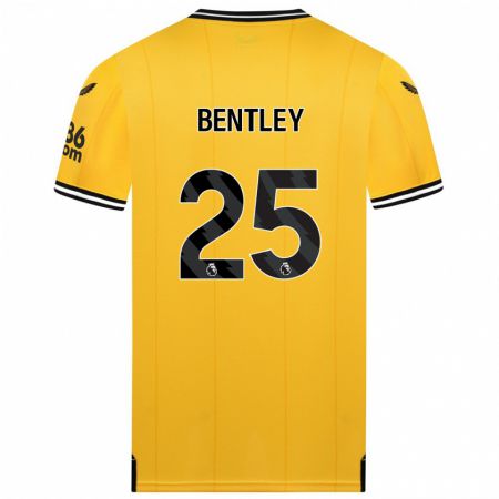 Kandiny Lapset Daniel Bentley #25 Keltainen Kotipaita 2023/24 Lyhythihainen Paita T-Paita