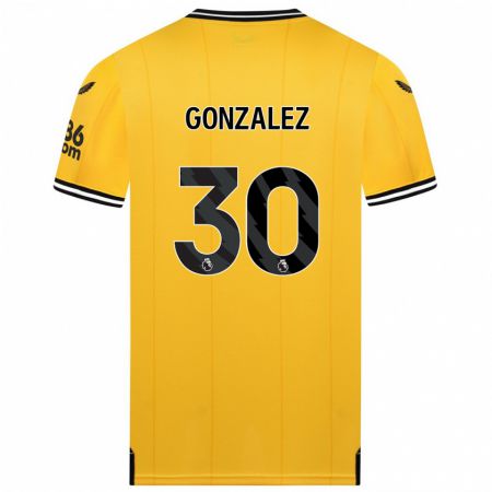 Kandiny Lapset Enso González #30 Keltainen Kotipaita 2023/24 Lyhythihainen Paita T-Paita