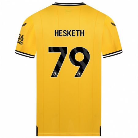 Kandiny Lapset Owen Hesketh #79 Keltainen Kotipaita 2023/24 Lyhythihainen Paita T-Paita