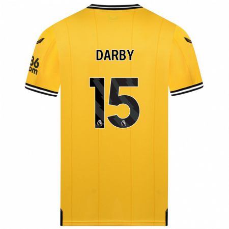 Kandiny Lapset Kelly Darby #15 Keltainen Kotipaita 2023/24 Lyhythihainen Paita T-Paita