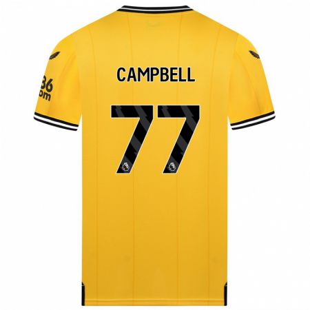 Kandiny Lapset Chem Campbell #77 Keltainen Kotipaita 2023/24 Lyhythihainen Paita T-Paita