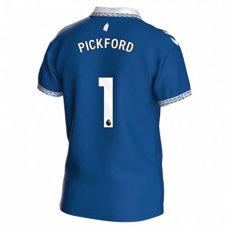 Kandiny Lapset Jordan Pickford #1 Kuninkaallisen Sininen Kotipaita 2023/24 Lyhythihainen Paita T-Paita