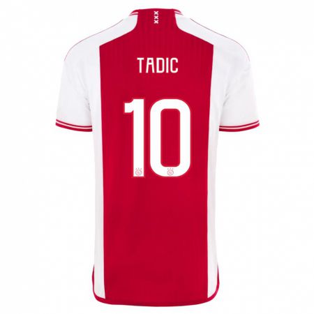 Kandiny Lapset Dusan Tadic #10 Punainen Valkoinen Kotipaita 2023/24 Lyhythihainen Paita T-Paita