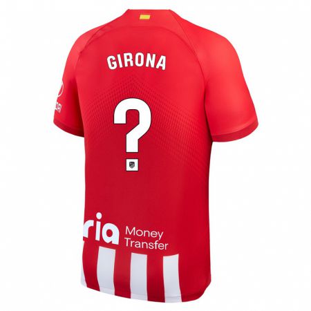 Kandiny Lapset Raúl Girona #0 Punainen Valkoinen Kotipaita 2023/24 Lyhythihainen Paita T-Paita