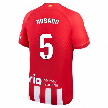 Kandiny Lapset Diego Rosado #5 Punainen Valkoinen Kotipaita 2023/24 Lyhythihainen Paita T-Paita