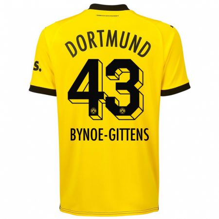 Kandiny Lapset Jamie Bynoe-Gittens #43 Keltainen Kotipaita 2023/24 Lyhythihainen Paita T-Paita