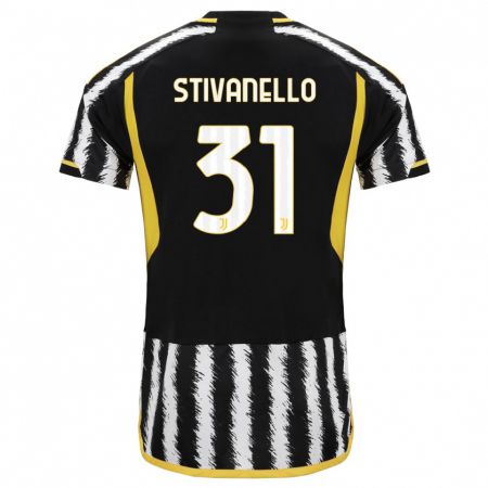 Kandiny Lapset Riccardo Stivanello #31 Musta Valkoinen Kotipaita 2023/24 Lyhythihainen Paita T-Paita