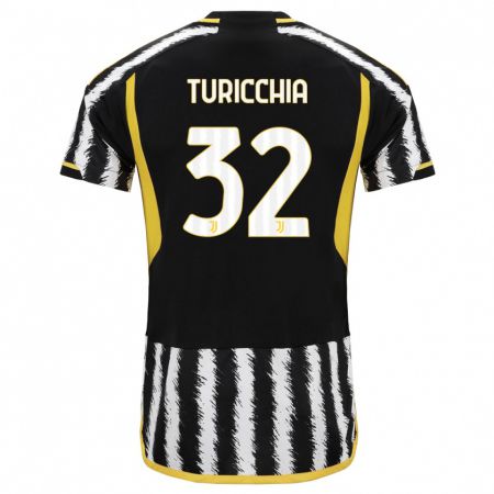 Kandiny Lapset Riccardo Turicchia #32 Musta Valkoinen Kotipaita 2023/24 Lyhythihainen Paita T-Paita