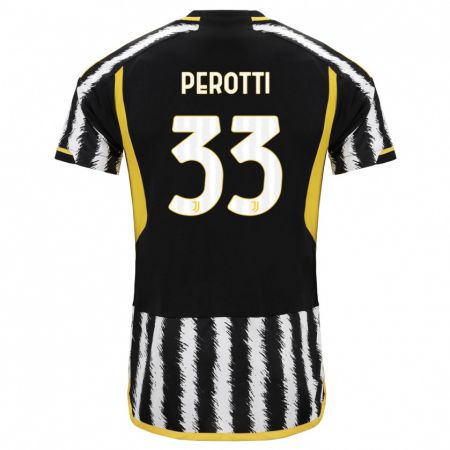 Kandiny Lapset Clemente Perotti #33 Musta Valkoinen Kotipaita 2023/24 Lyhythihainen Paita T-Paita