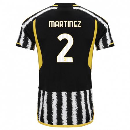 Kandiny Lapset Bruno Martinez #2 Musta Valkoinen Kotipaita 2023/24 Lyhythihainen Paita T-Paita